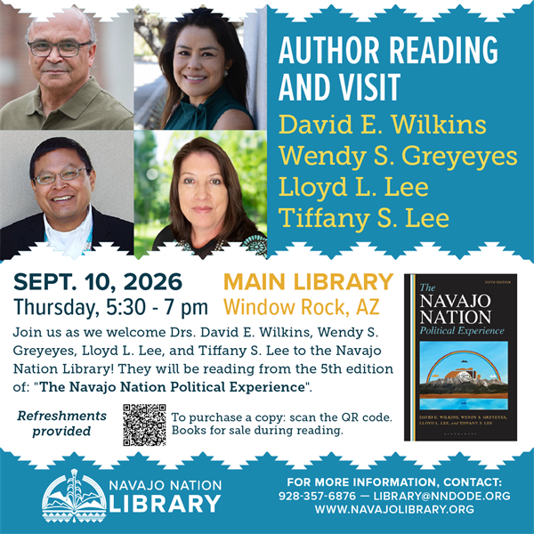NNL Author Reading and Visit: David E. Wilkins, Wendy S. Greyeyes, Lloyd L. Lee, and Tiffany S. Lee
